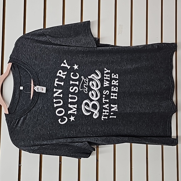XL Heather Grey Country Music Beer Tee - Picture 1 of 2